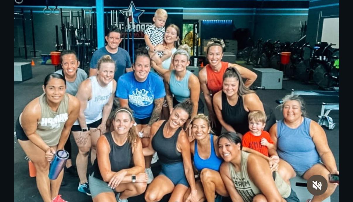 CrossFit Conroe members celebrating after a workout