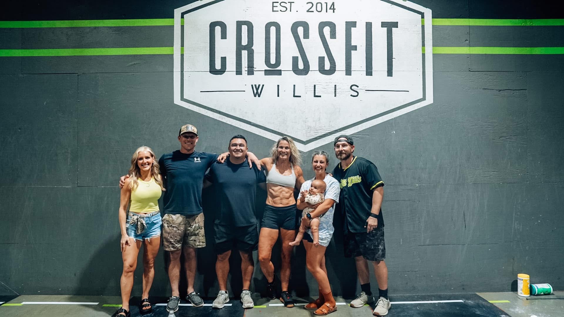 CrossFit Conroe class session under hex lights